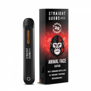 * New * Straight Good 2 Grams Disposable – Animal Face (Sativa)